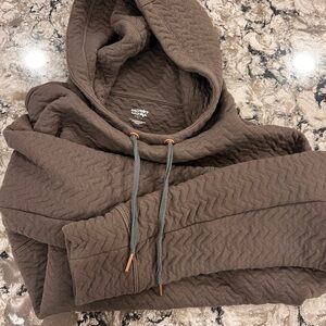 Brown Textured‎ Hoodie